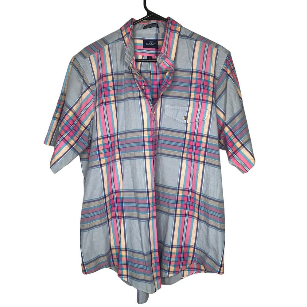 VINTAGE RETRO GANT Mens Short Sleeve Button Up Shirt SIZE large